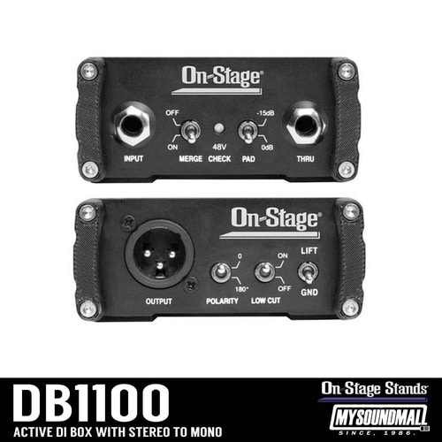 ON STAGE - DB1100 Active Direct Box with Stereo to Mono
