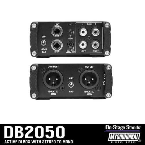 ON STAGE - DB2050 Active Direct Box with Stereo to Mono
