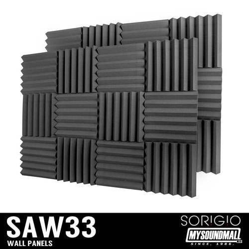 SORIGIO - SAW Panel 블랙 톱니 흡음 패널 (16EA)