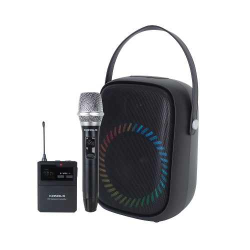 KANALS - BW-600 블루투스 충전용 포터블스피커 무선마이크 시스템 핸드마이크,벨트백마이크 각1개 버스킹 라이브연주 음악감상 강의용 가이드용